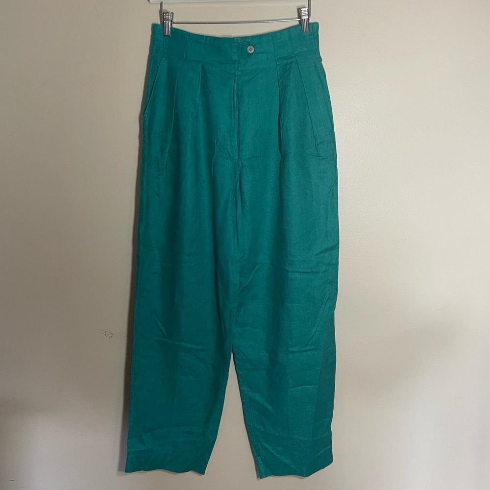 SALE Vintage Wide leg High Waisted Linen Trousers